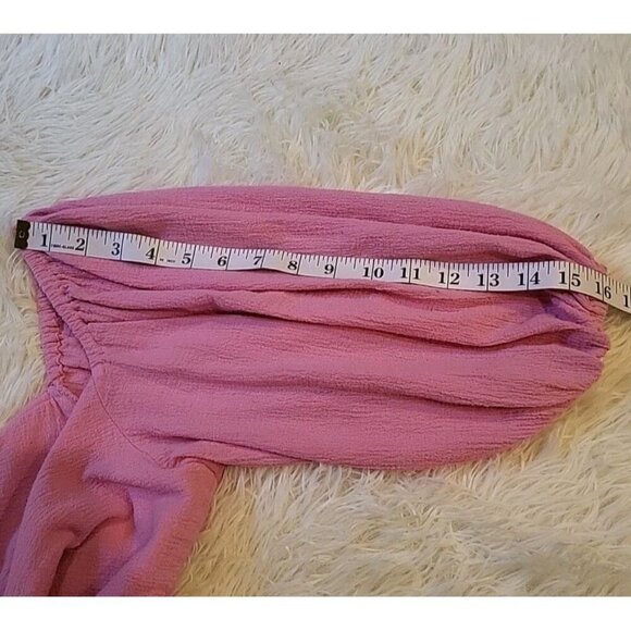 Jens Pirate Booty For Free People Pink Tie Back Puff Sleeve Crop Top See Descrip - Picture 10 of 10